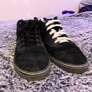 ETNIES, size 9, black, black and white laces, used